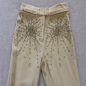 THE MOST GORGEOUS PANTS EVER MADE -  Viktor & Rolf Cream Rhinestone Trousers